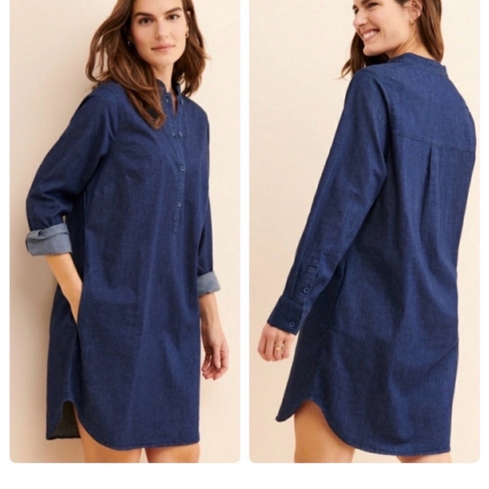 NWT Universal Standard Hannah Denim Shirt Dress Dark Indigo Sz 4XS